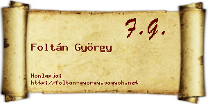 Foltán György névjegykártya